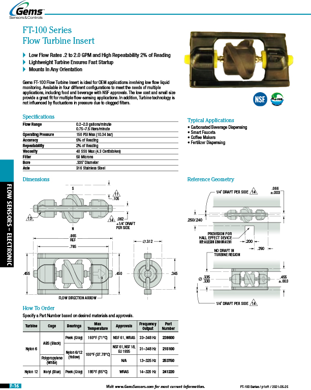 Gems Sensors Catalog, FT-100 Thumbnail image