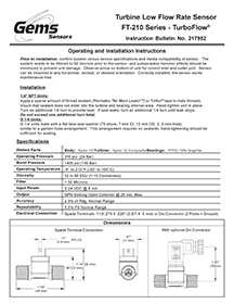 Gems Sensors Instructions, FT-210 Thumbnail image