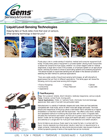 Liquid Level Sensing Technologies Thumbnail image